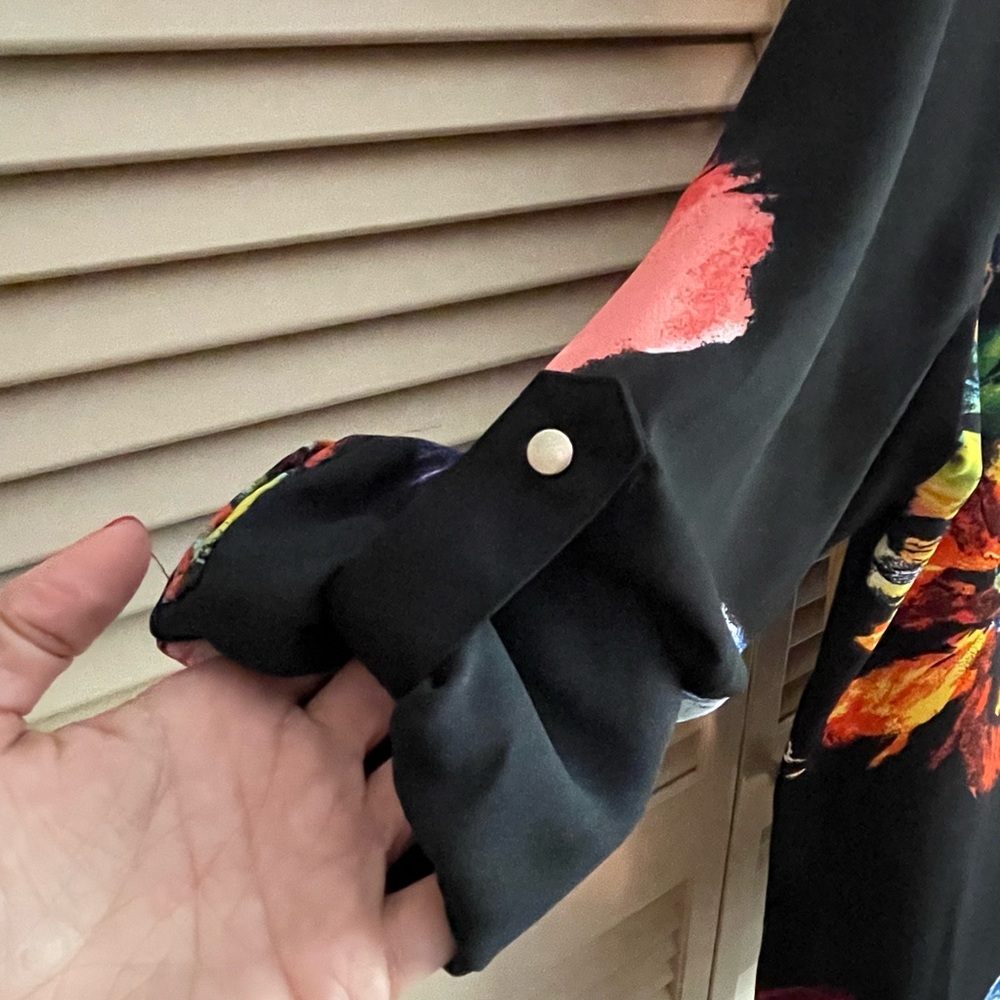 Black Floral Blouse - Picture 3 of 3